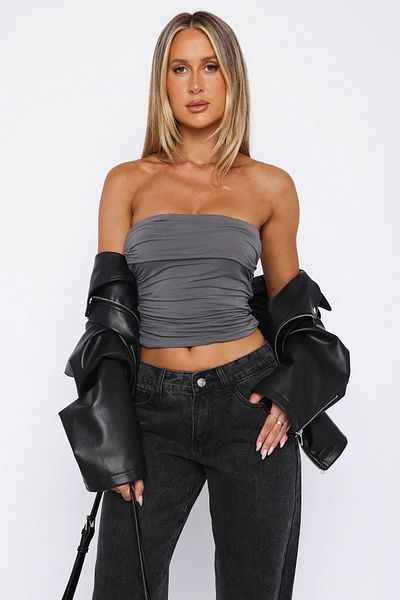 World Fashion Trends Εύκαμπτο Crop Gatherer με πτυχώσεις Wft4016b