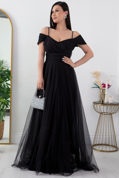 PULLIMM Сукня з довгим тюлевим коміром і бретельками 13413