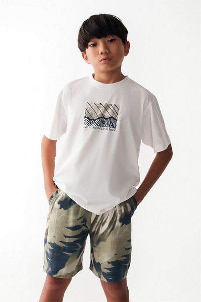 nk kids شورت للأولاد باللون الكاكي - NK KIDS BCD 66317