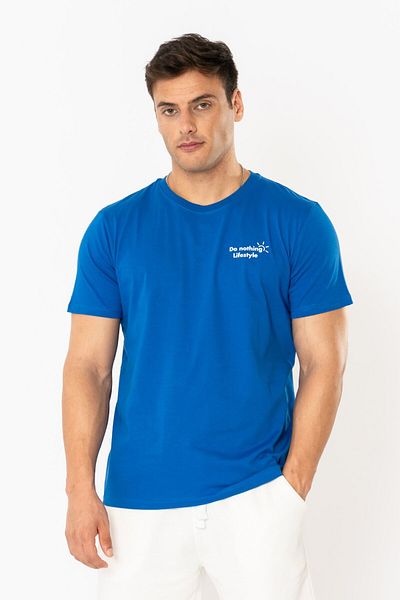 Coredra Nothing Regular T-Shirt Ανδρικό - Saks Blue