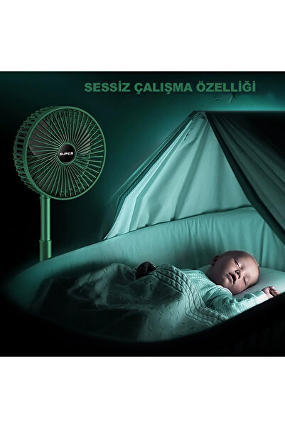 ROBEVE Masaüstü Vantilatör Şarjlı Vantilatör 3 Kademeli Vantilatör Fan Masa Üstü Kompakt Vantilatör