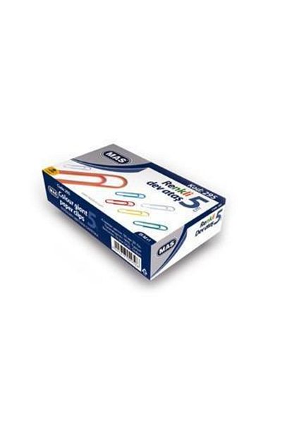 Mas 50 Mm Colorful PVC Coated Paper Clip - Pack of 24