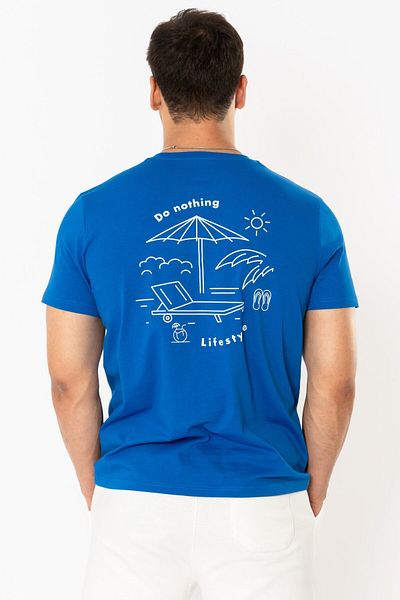 Coredra Nothing Regular T-Shirt Ανδρικό - Saks Blue