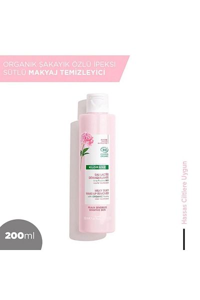 Klorane 200 ml Bio-Pfingstrosenextrakt, seidiger Milch-Make-up-Entferner – empfindliche Haut
