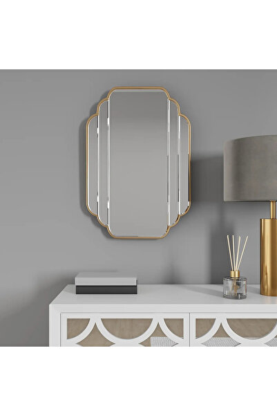 MKS Design 60x80 Bizoteli Duvar Dekor Aynası / Asimetrik Ayna / Konsol Aynası / Düzensiz Ayna / Estetik Ayna
