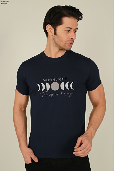 Brango Ön Baskılı Lacivert T-Shirt