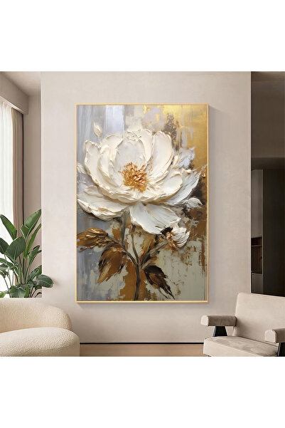 Z Concept Yağlı Boya Dokulu Çiçek Tablo