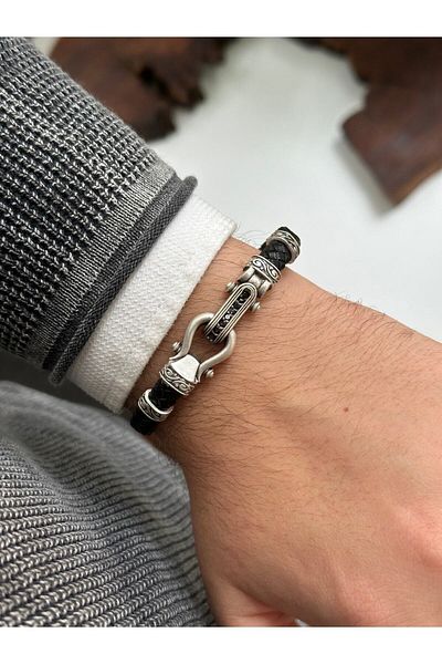 cheetah quality Custom Made Zircon Stone Embroidered Genuine Leather Men's Bracelet