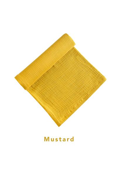 tinylamb Cuddle 100% Organic Cotton Baby Muslin Cover Mustard Color 100x150 Cm