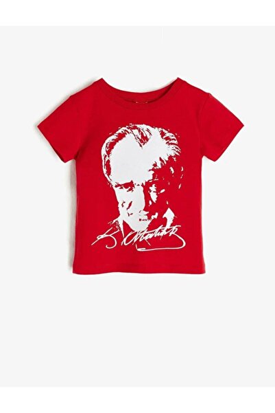 Şımarık Unisex Red Atatürk Printed T-Shirt