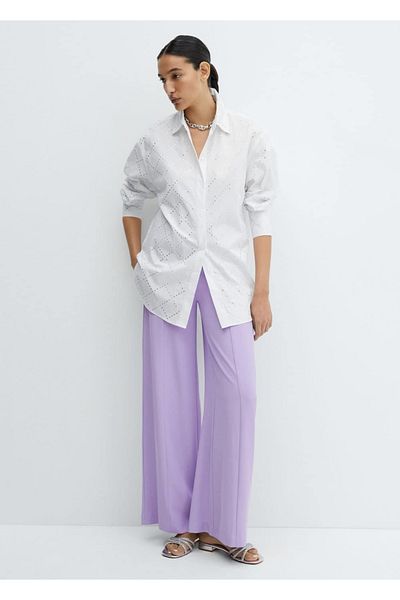 MANGO Woman Stras-Shirt aus Baumwolle