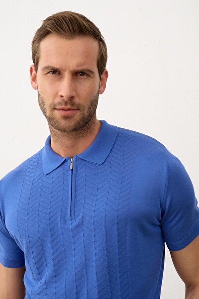 Danger Men's Slim-fit Mold Polo Neck Summer Knitwear T-shirt Saks