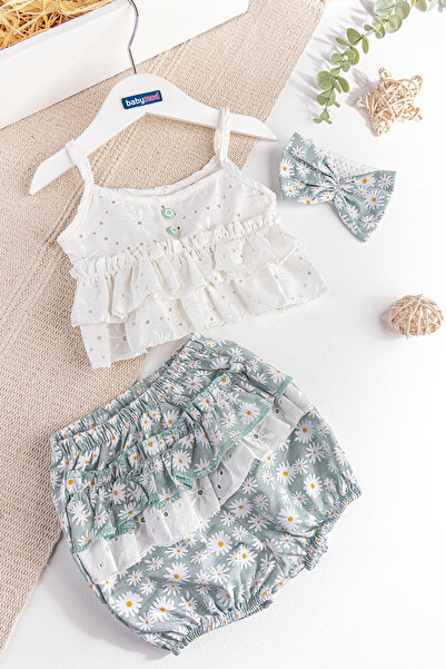 Babymod Daisy Printed Bandana Summer Baby Girl Suit Infant