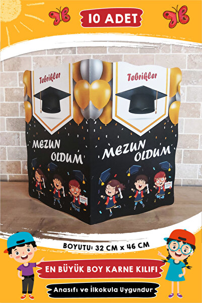 Etkinlikdenizi Mezuniyet Karne Kabı Kılıfı - Büyük Boy 10 Adet