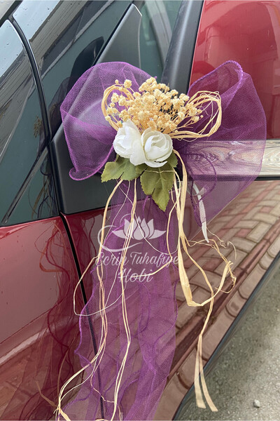 ecrin tuhafiye hobi 10 Adet Düğün Arabası Süsü Gelin Arabası Konvoy Süsü & Bo...