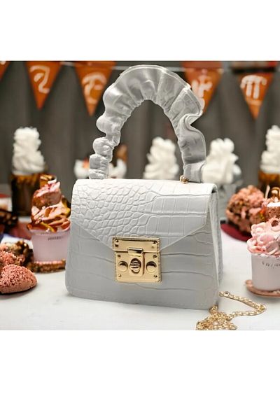 DZC KUZENLER ÇANTA Quilted Leather Small Size Children's and Teenager's Bag with Chain Strap