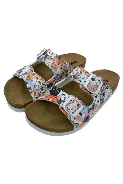 Dogo Cat Audience Design - Γυναικείες Vegan Δερμάτινες Πολύχρωμες Παντόφλες
