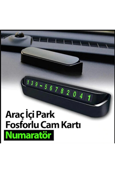 CNGZSHOP Araç Park Numaratörü Ön Cam Park Telefon Numarası Parktel Numaralık Park Tel Fosforlu Ön Cam Kartı