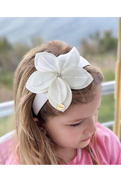 QUEEN AKSESUAR Luxury French Grand Magnolia - Women's Crown White with Satin ...