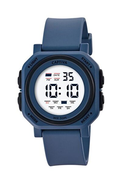 captiva ساعة يد رقمية مقاومة للماء بطول 30 مترًا للأطفال/المراهقين مع تقويم وساعة توقيت منبه مضيئة