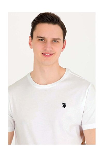 U.S. Polo Assn. ΒΑΣΗ. Polo G081GL011 Ανδρικό λευκό μπλουζάκι Basic - S
