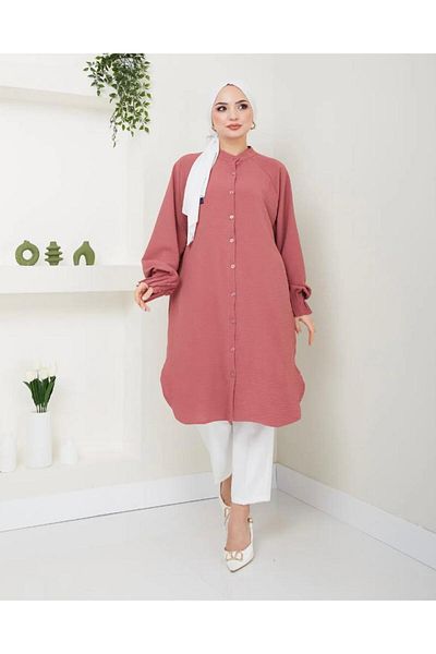 YILMAZBARMAZ Tunica cu lungime maxi cu coaste Ayrobin pentru femei