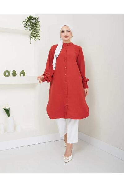 YILMAZBARMAZ Kadın Ayrobin Nervürlü Maxi Boy Tunik