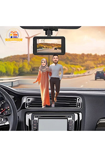 Genel Markalar Tesettürlü bay  karikatürü Araba Dikiz ayna süsü