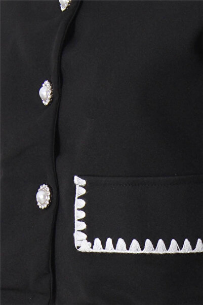 Hilal Moda DF 2416 Rose Stitching kabát szoknya szett