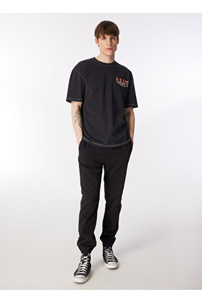 Lee Regular Fit Regular Cut Crew Neck 100% Cotton Anthracite T-Shirt