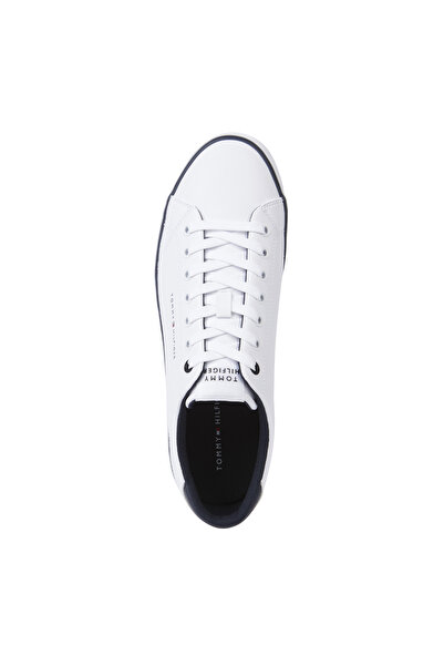Tommy Hilfiger Beyaz Erkek Sneaker TH HI VULC CORE LOW LEATHER