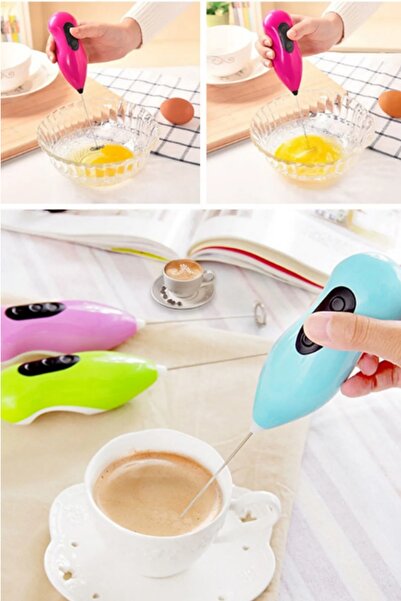 İndirimKap Pilli Metal Mini Mixer Kahve Süt Köpürtücü  Çırpıcı