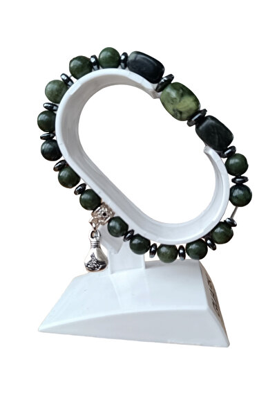 MGA DOĞAL TAŞ حجر اليشم حجر الهيماتيت تصميم خاص الإسورة الإسورة الطبيعية