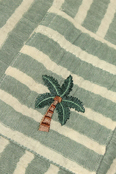 Miela Kids Πουκάμισο Muslin Resort με κέντημα με παλάμη