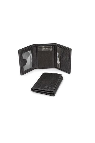 SANLINE Genuine Crazy Leather Magnetic Men's Wallet Gray