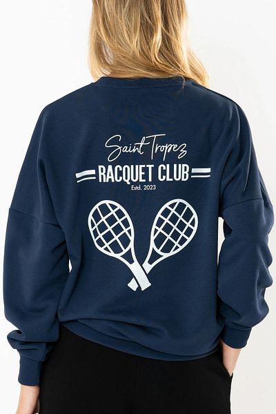 Coredra Hanorac supradimensionat Racquet Club pentru femei - bleumarin