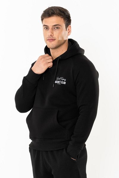 Coredra Racquet Lovers Regular Hoodie Ανδρικά - Μαύρο