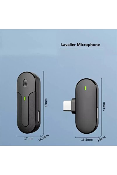 Enshall Yeni Sürüm Type-c Uyumlu Klipsli Kablosuz Yaka Mikrofonu Tak Çalıştır Çok Yönlü Yaka Mikrofon