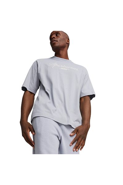 Puma Classics+ Ανδρικό μπλουζάκι σε γκρι casual στυλ 62427263
