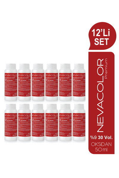 Nevacolor Premium 12'Lİ SET ŞİŞE %9 (30V) Oksidasyon Krem (50ml x 12 adet)