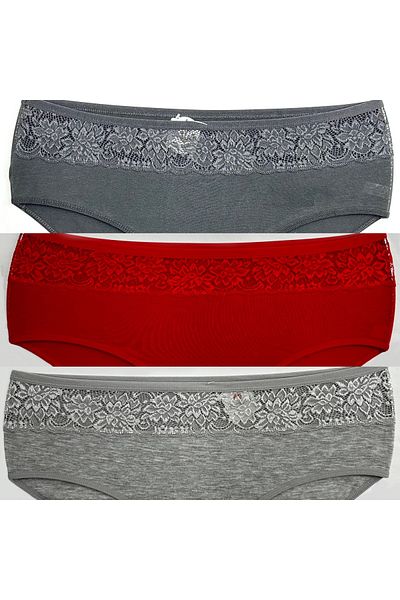 Clara Butik 3-Piece Women's Panties Recovery High Waist Lace Bato (Extra Soft and Flexible)