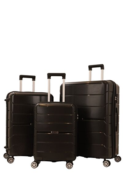 MÇS %100 Polipropilen 3'lü Valiz Seti Büyük + Orta + Kabin Boy CAN366-S