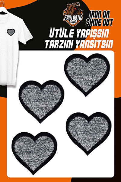 FANTASTIC ARMA نموذج قلب فضي لامع ومهدب - مجموعة تزوير منسوجة بالكي (4 قطع)