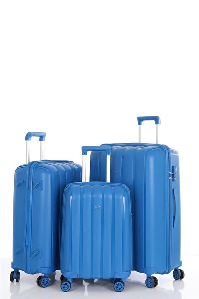 MÇS %100 Polipropilen 3'lü Valiz Seti Büyük + Orta + Kabin Boy CAN305-S