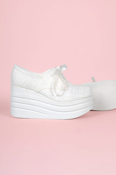 Karınca 1-93316 Pantofi de mireasă sport cu toc pană