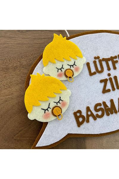 OZN TUHAFİYE Χειροποίητο τσόχα Παρακαλώ μην τσέπετε το αξεσουάρ πόρτας του κουδουνιού