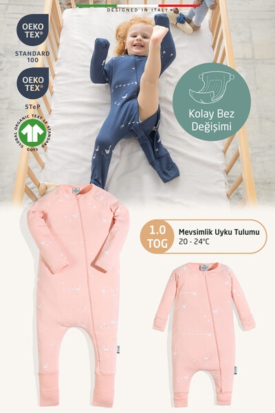 Elele EleleLife Mevsimlik Çoçuk/Bebek Uyku Tulumu 1 Tog Pudra Pato