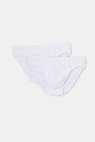 Dagi Weißes, zweiteiliges Slip-Höschen aus gekämmter Baumwolle