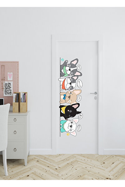 MAARS Çocuk Odası Sevimli Köpekler Kapı Duvar Sticker 30x100 cm