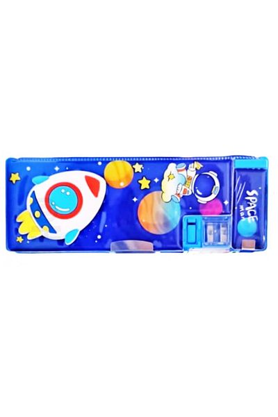Taros UNICK COLOR 3D Rocket Husă pentru creion cu 2 compartimente în relief